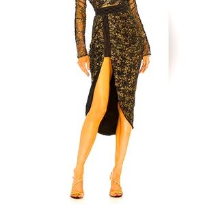 Zhivago | Madea Skirt | Black & Gold Lace w/ 🔥Slit | XS